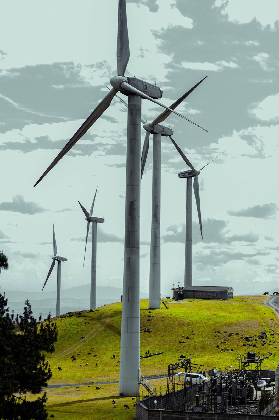Wind turbines on the Ngong Hills, Kenya