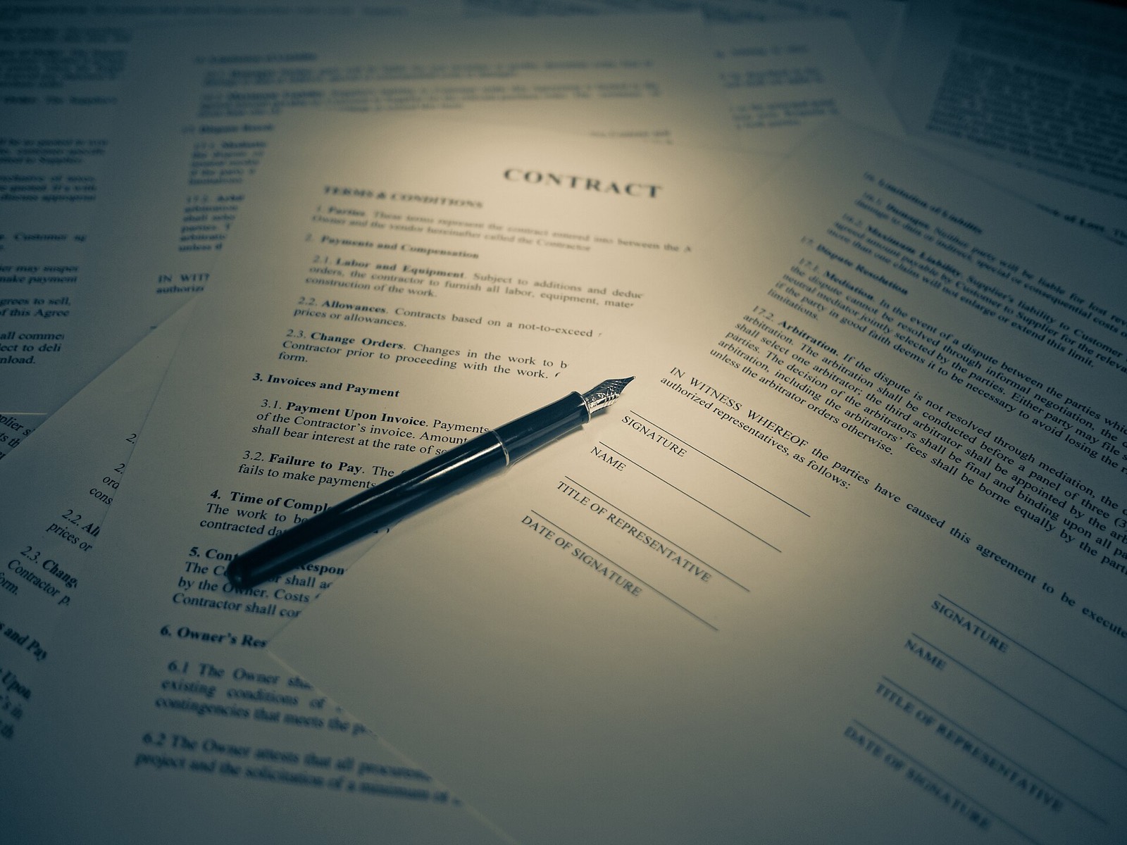 Signing a contract