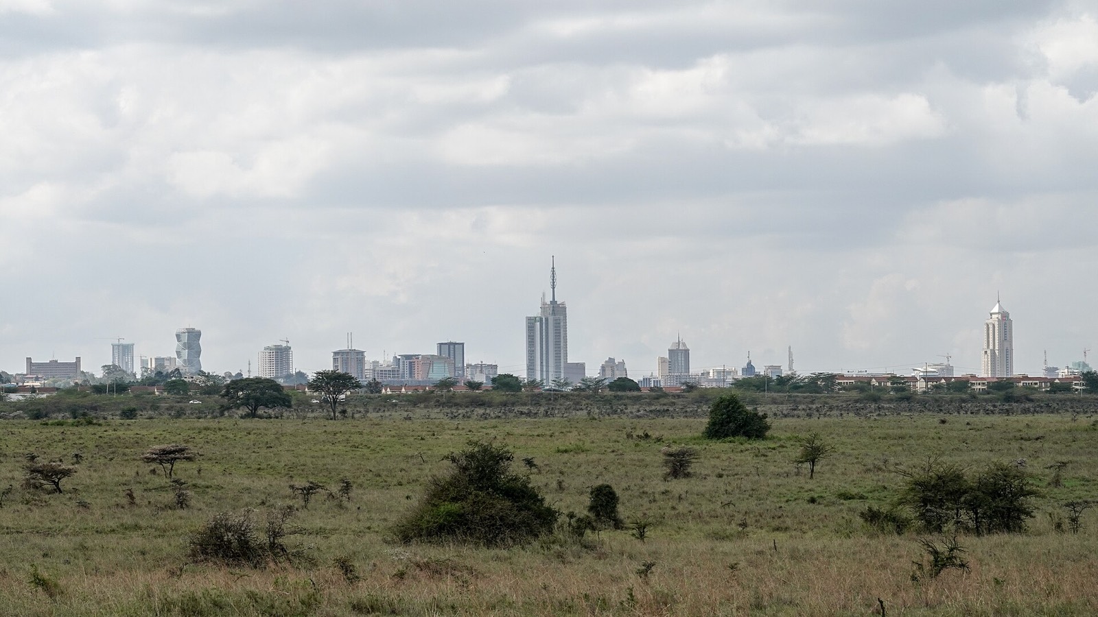 Nairobi skyline seen from the national park